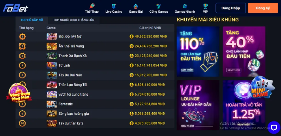 Tính năng cá cược trực tiếp mới của vn100 game